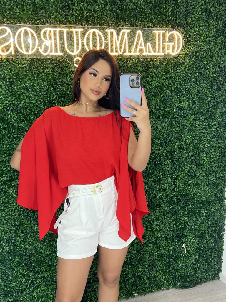 blusa morcego vermelho blusa morcego vermelho