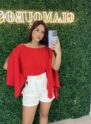 blusa morcego vermelho