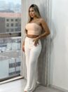 calça pantalona lorrayne off white