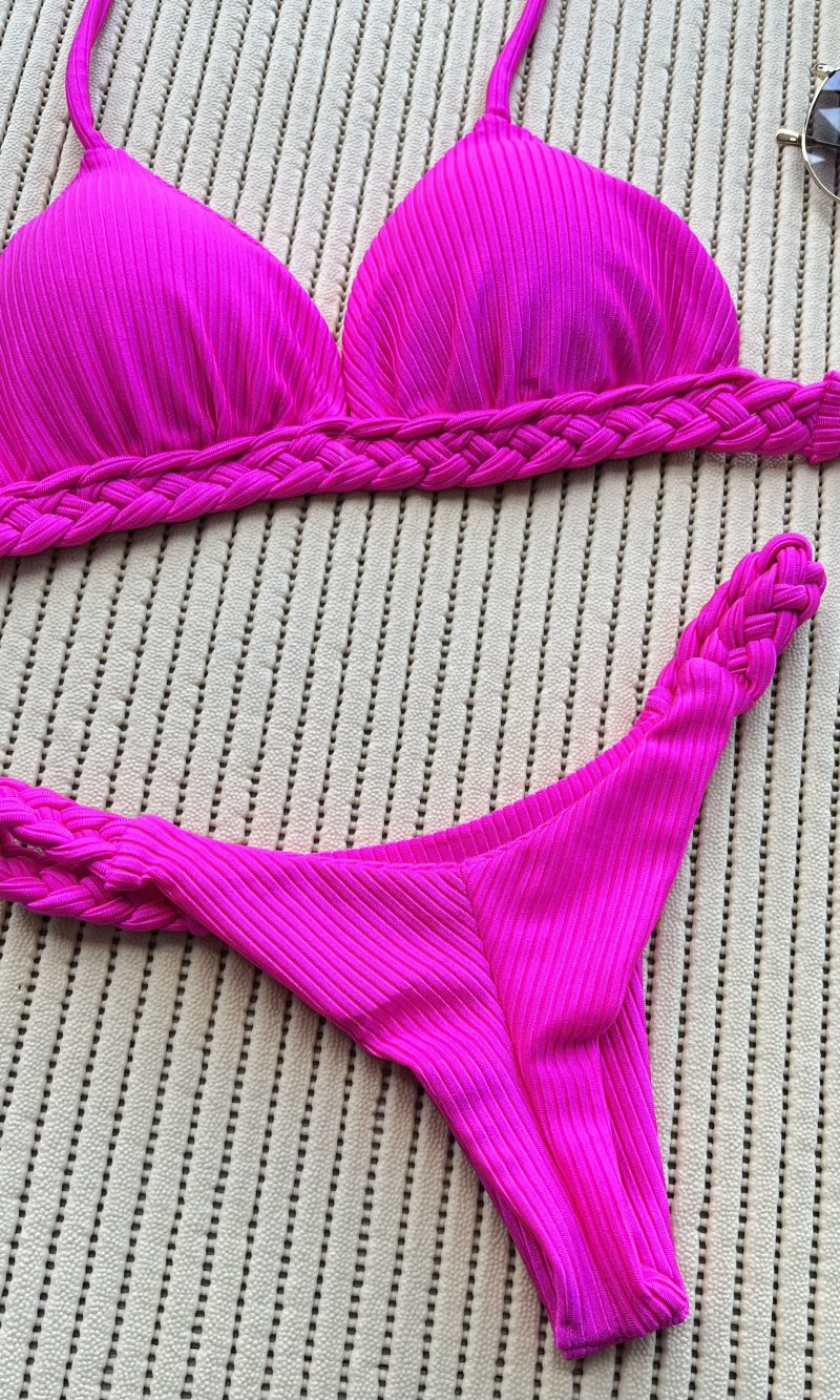 biquini trancinha rosa neon biquini trancinha rosa neon
