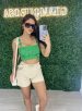 short alfaiataria com cinto lara bege