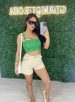 short alfaiataria com cinto lara bege