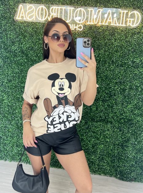 camisetão mickey bege