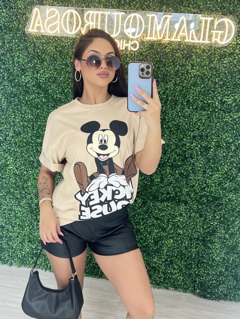camisetão mickey bege