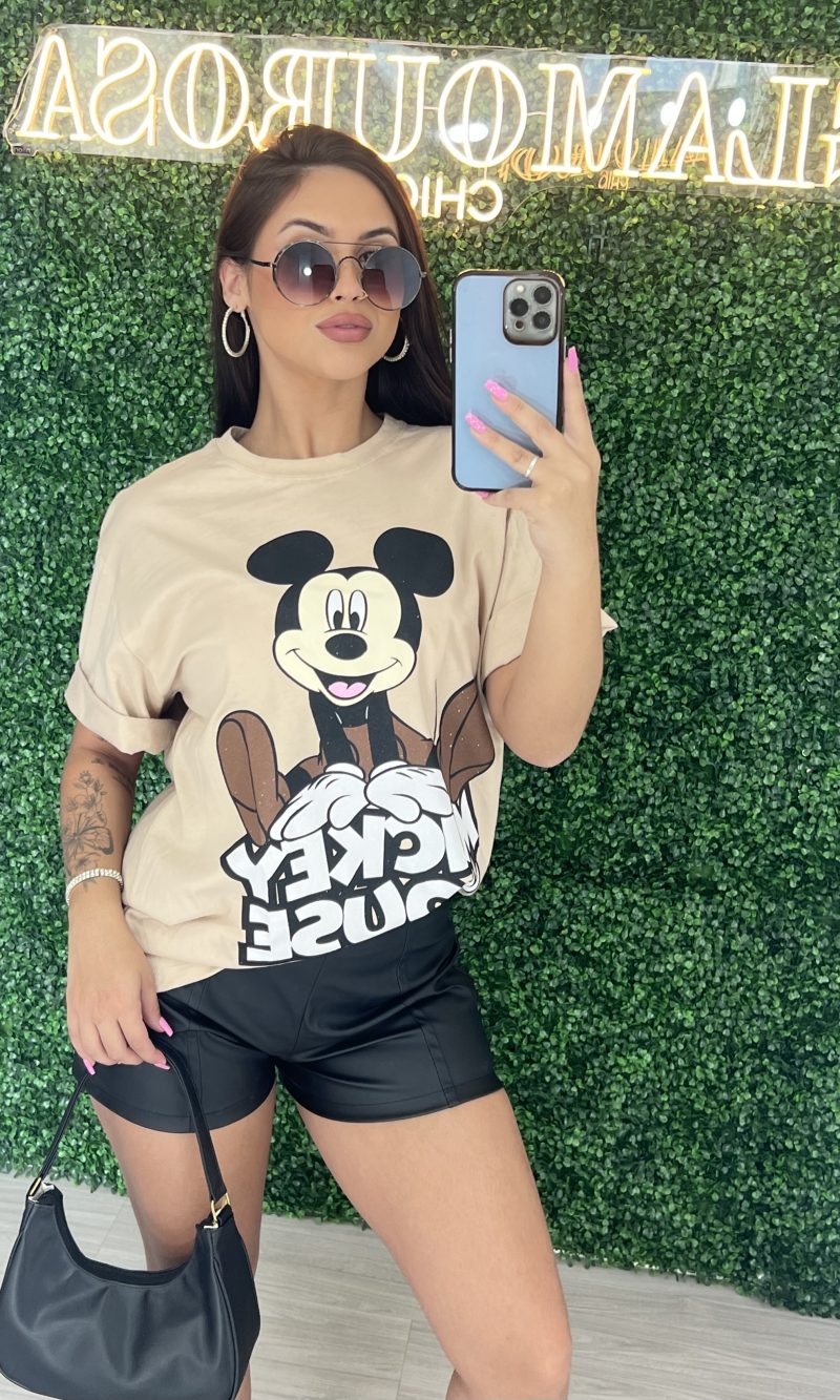 camisetão mickey bege
