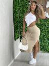 saia midi carlinha bege