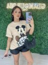 camisetão mickey bege