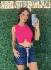 cropped regata argola rosa pink