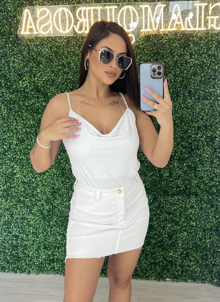 saia jeans new year branco saia jeans new year branco