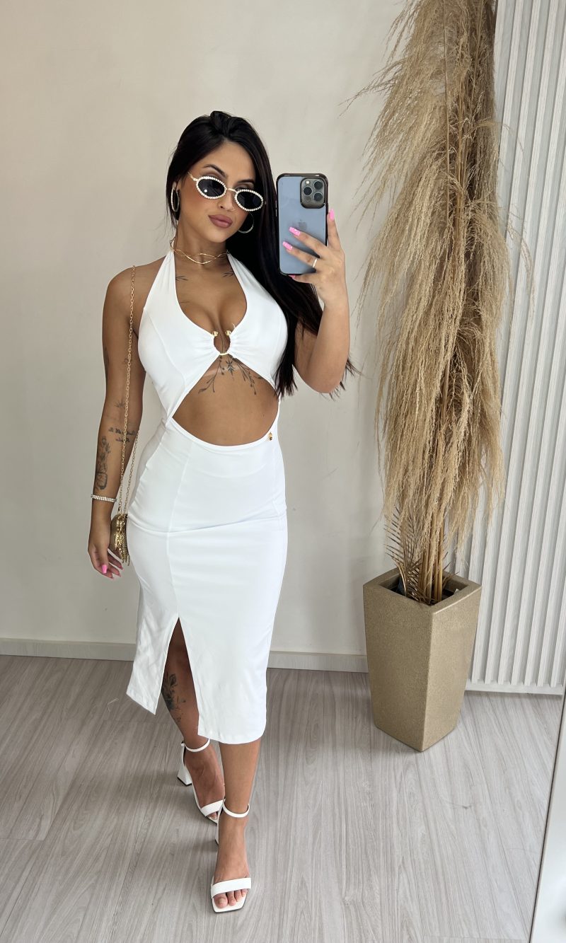 vestido midi denise branco vestido midi denise branco