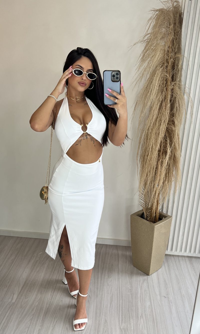 vestido midi denise branco