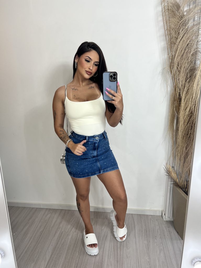 saia jeans cargo fatima preto saia jeans cargo fatima preto