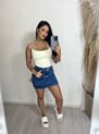saia jeans cargo fatima preto