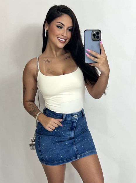 saia jeans cargo fatima preto