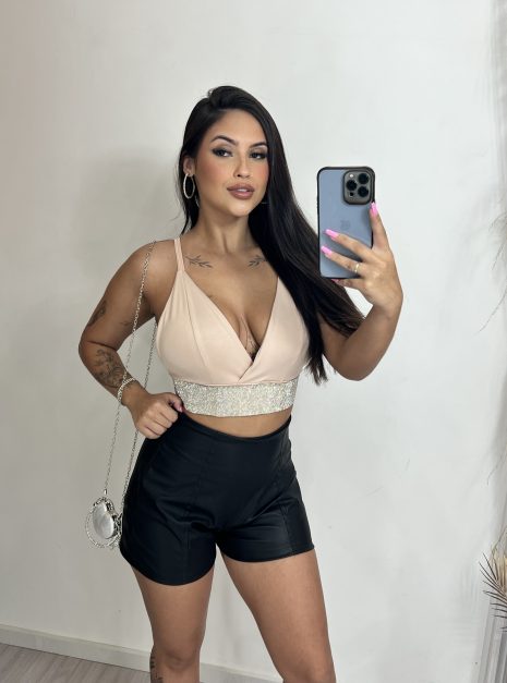 cropped leia bege