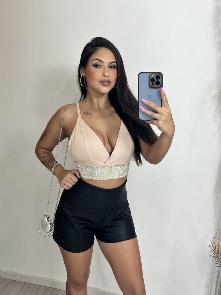 cropped leia bege