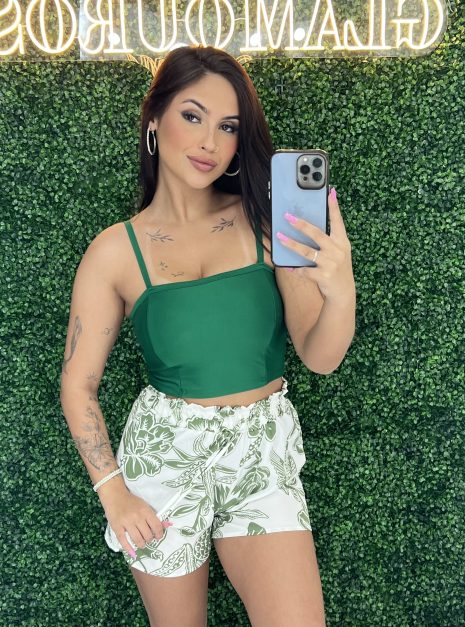 short luna estampado verde