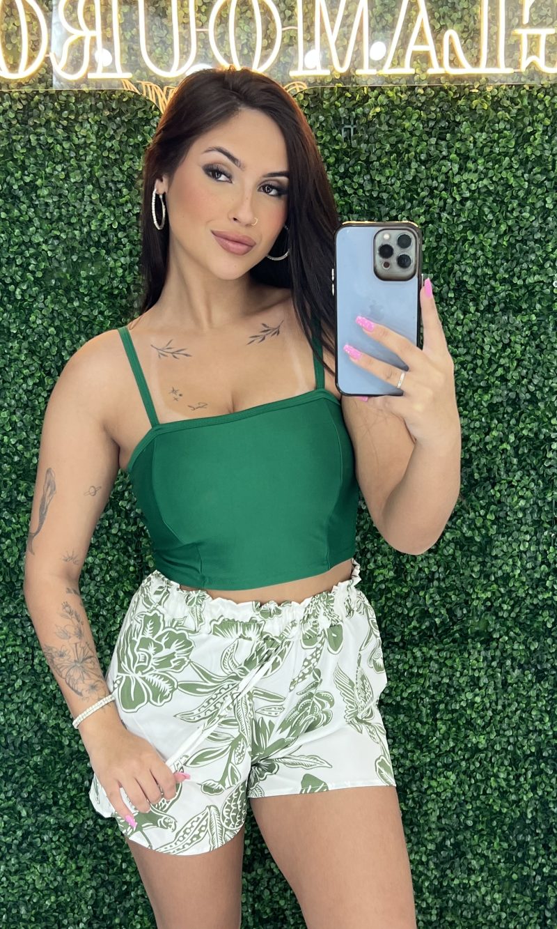 short luna estampado verde short luna estampado verde