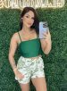short luna estampado verde
