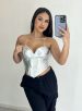 corselet vinil raquel prata