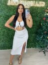 vestido midi justine branco