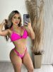 biquini trancinha rosa neon