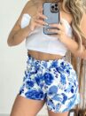 short luna estampado azul