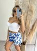 short luna estampado azul