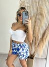 short luna estampado azul