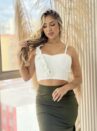 cropped zara com brilho branco