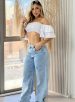 calça jeans wide leg egito