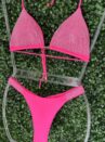 biquíni strass rosa neon