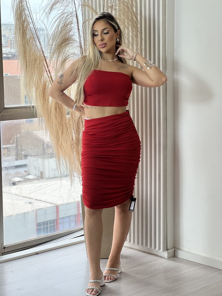 conjunto midi juju vermelho conjunto midi juju vermelho