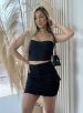 saia jeans cargo fátima preto