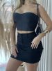 saia jeans cargo fátima preto