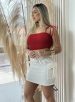 short jeans branco glamouroso