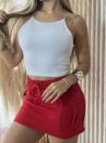 short jeans branco glamouroso