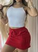 short jeans branco glamouroso