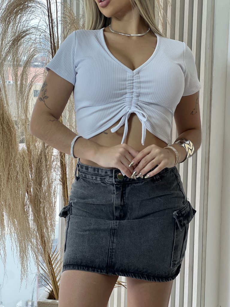 saia jeans cargo júpter new black saia jeans cargo júpter new black