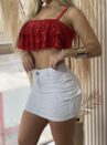 saia cargo jeans rafaely branco