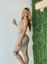 vestido katy bege