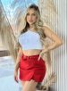 short saia alfaiataria vermelho