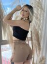 short saia alfaiataria marrom