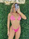 biquíni strass rosa neon