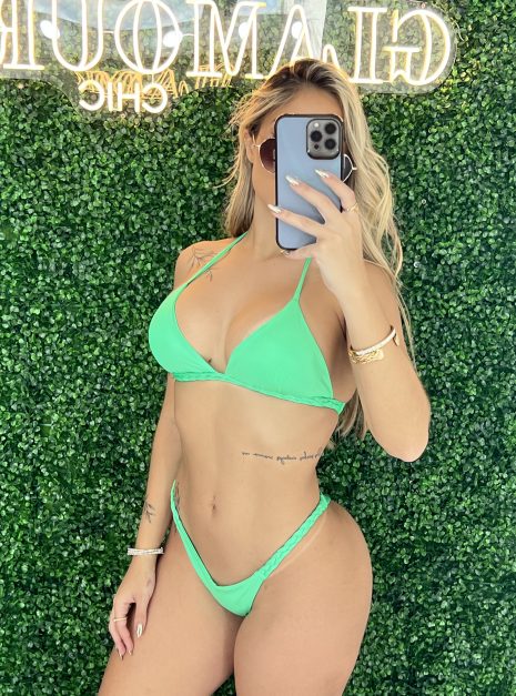 biquini trancinha verde