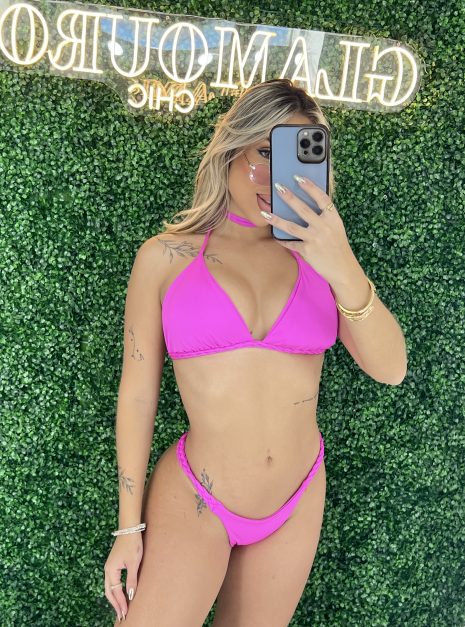 biquini trancinha rosa pink