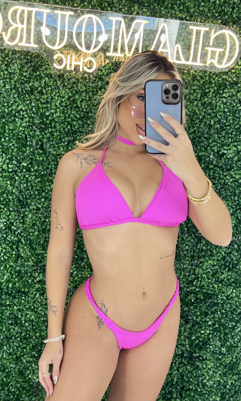 biquini trancinha rosa pink