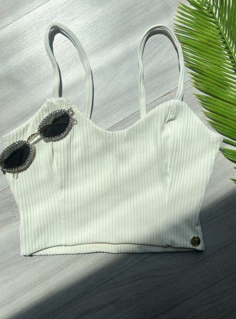 top alcinha donna chica creme