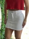 saia jeans charmosa brilho branca
