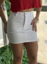 saia jeans charmosa brilho branca